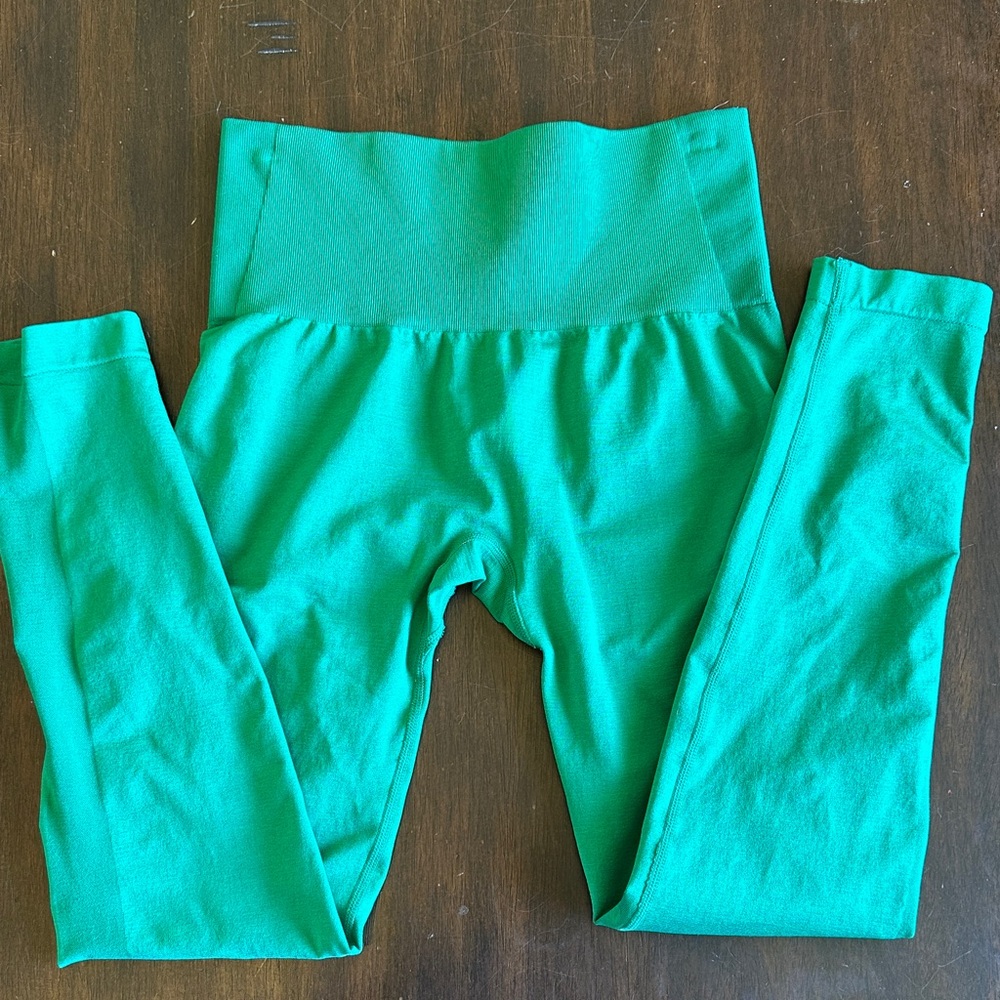 NVGTN Women’s High-Waist Teal Green Leggings - Picture 2 of 3